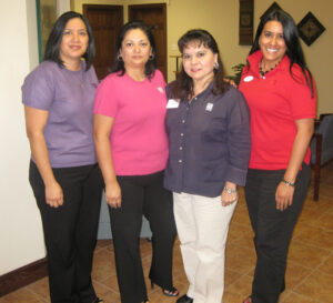 The ladies of HATCU: (l-r) Sandra Gonzalez,Assistant Manager; Jane Reyna, San Benito Branch Manager; Lety Barrera, Loan Supervisor; Vanessa Serna, Marketing Director