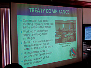 Treaty Compliance slide during Power Point presentation from El Paso.