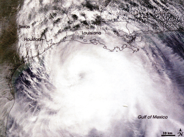 High resolution satellite image of Hurricane Ike over the northwest Gulf of Mexico. Since 1851, 63 hurricanes have struck the Texas coast at an average of one every three years. Photo: NASA