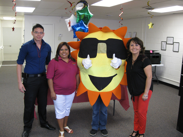 SUNNY and friends welcome guests during Grand Opening. 