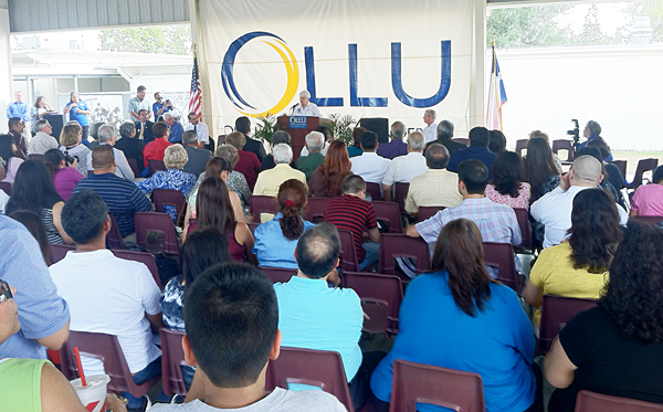 Our Lady of the Lake University (OLLU) President Sister Jane Ann Slater addresses attendees at the Grand Opening of the new campus in La Feria.