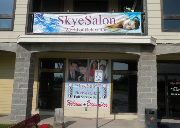 SKYE SALON  at their new Combes location at 18703 Starbuck Rd. Suite B.