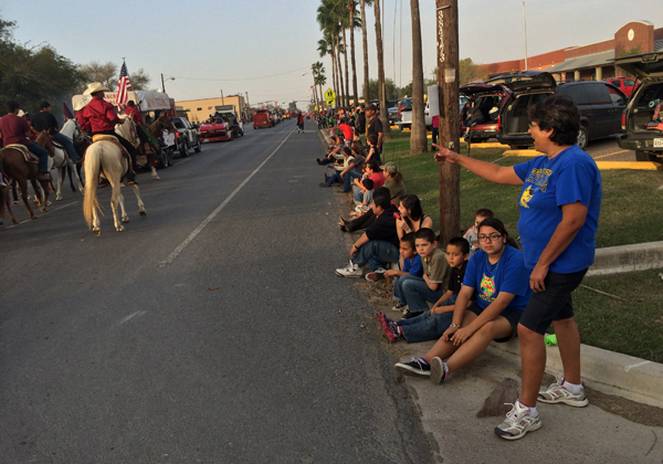 Santa Rosa residents lined up along FM 506 to watch the parade.