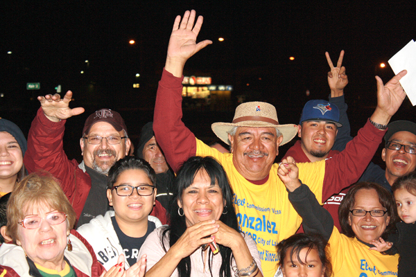 Surrounded by family members, La Feria’s new Mayor celebrates