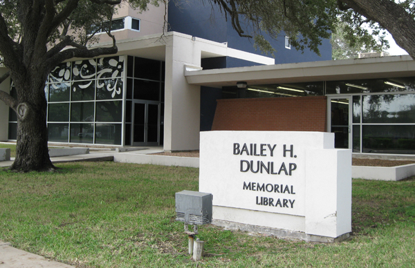 Bailey H Dunlap Memorial Library with its two-story Multi-Media Annex