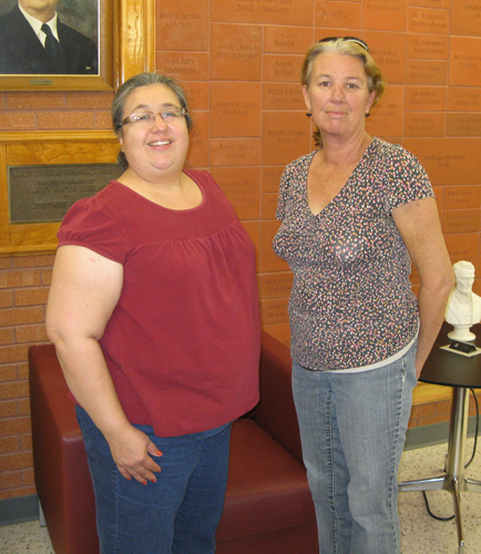 Veronica Rubio and Lori Vogt welcome you to the library