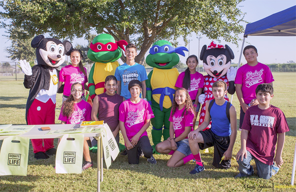 P&D Rentals of La Feria provided cartoon characters, to the delight of children attending the event. Photo: Great Strides RGV/Marty Infante.