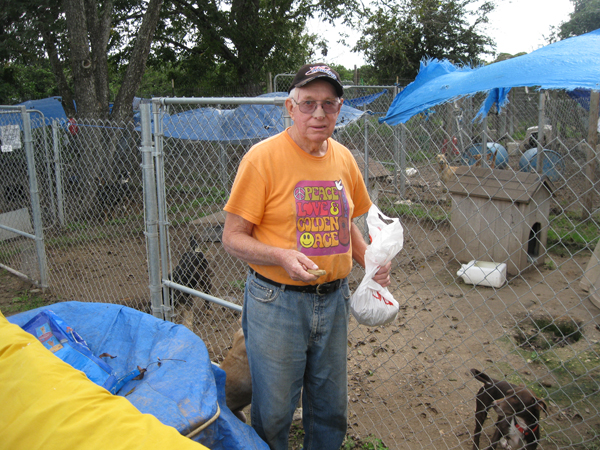 Dave Kangas, volunteer worker from Upper Peninsula Michigan loves  his job with the animals.