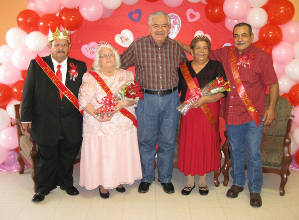 Mayor Victor Gonzalez at the Mi Destino coronation. (l-r)  Eleazar Perez, King;  Hilaria Sauceda, Queen;  La Feria Mayor Victor Gonzalez;  Loy Dominguez, Prince; and Maria Chavez, Princess. 