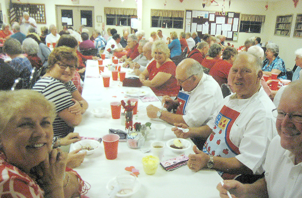 20th Valentine’s Day dinner prepared by men of the park was a big success.