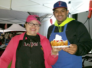 Funnel cakes! Local vendors proudly display their delectable confections. 