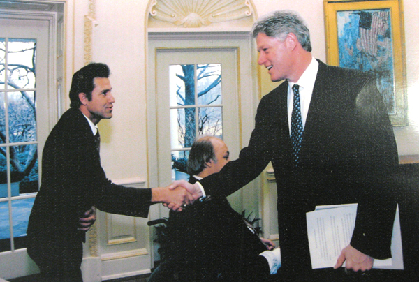 Chauffeur Giacomo with President Bill Clinton in the White House.