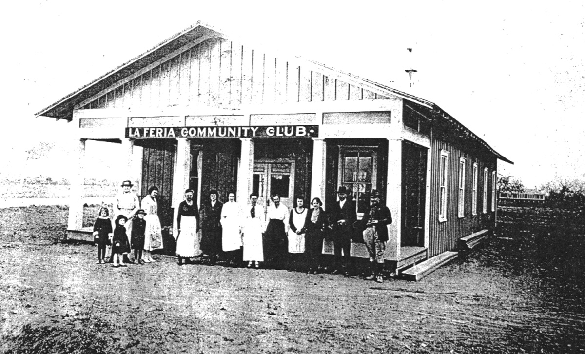 The La Feria Community Club building in 1921. This building housed ther regular meetings of several community organizations, including the nascent La Feria American Legion post. Photo: LFN Archives.
