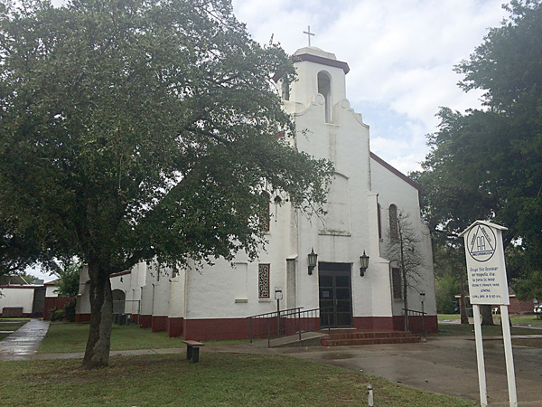 The second site for St. Francis Xavier Catholic Church in La Feria. This building was erected in 1930 after the original frame building, along with all the recrods archived there, was destroyed in a fire in July 1929. The building now houses the Food Bank and capilla. Photo: Cayetano Garza Jr./LFN.
