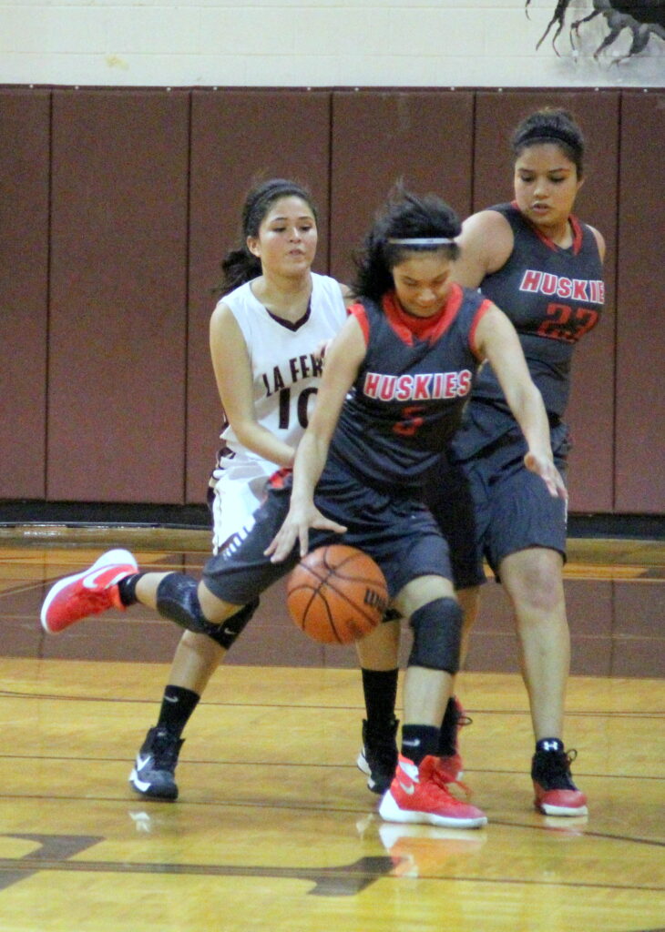 Angelina Torres playing some defense for the Lionettes.