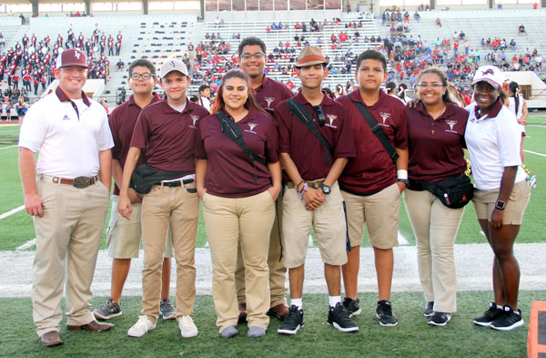 The Lions traveled to Corpus Christi on Friday, September 9th to face Veterans Memorial. Here Lion training staff and students - keeping the athletes safe and healthy. Photos: David Briones/LFISD